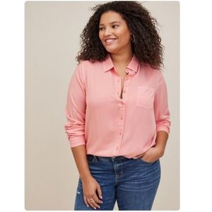Torrid Lizzie Pink Button Down Shirt